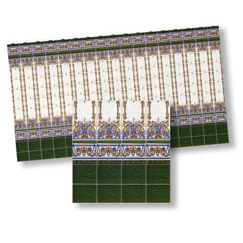 Dollhouse Miniature Mediterranean Tiles, 4pc